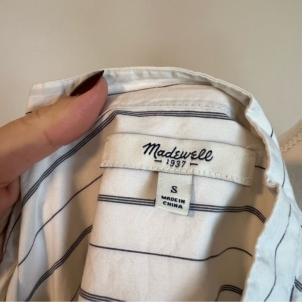 Madewell Striped The Perfect Tunic Shirt Size Small Long Sleeve - Picture 6 of 11